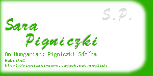 sara pigniczki business card